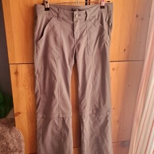 Prana Women's Grey/green Convertible Hiking Pants Size 8